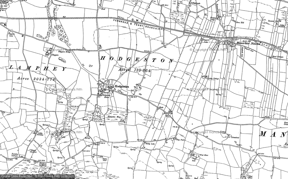 Old Map of Hodgeston, 1906 - 1948 in 1906