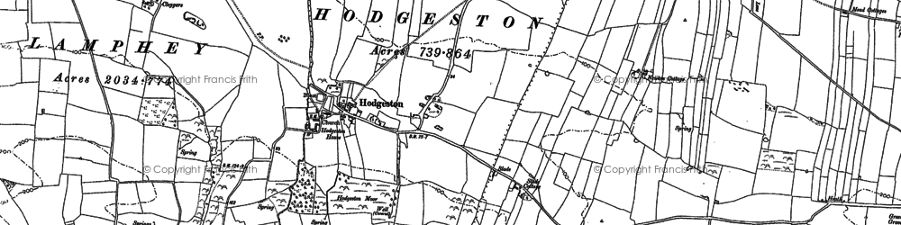 Old map of Hodgeston in 1906