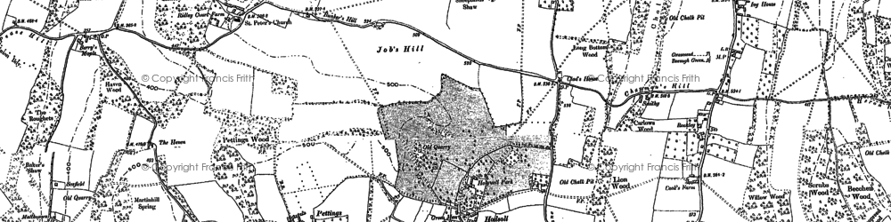 Old map of Pettings in 1895