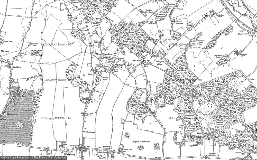 Old Map of Hoe Benham, 1898 - 1899 in 1898