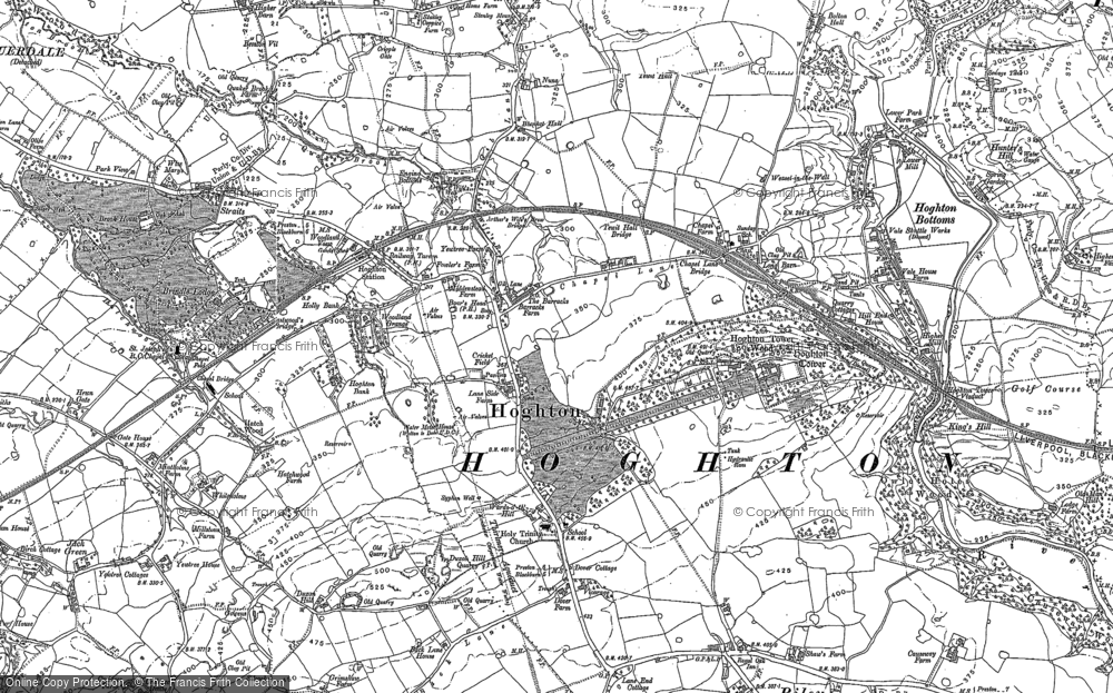 Old Map of Historic Map covering Brindle Lodge in 1892