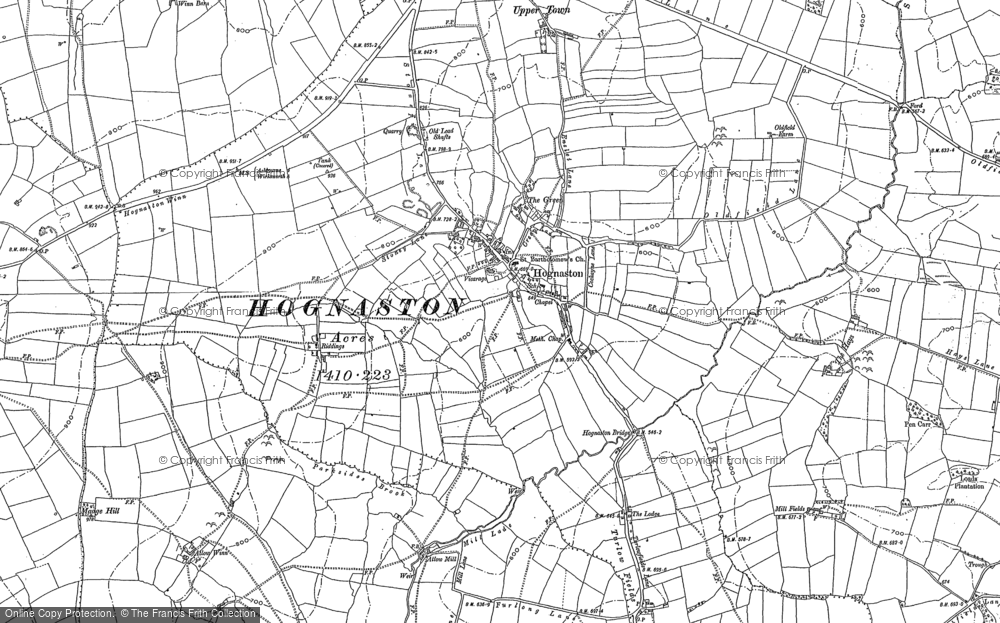 Old Map of Hognaston, 1879 - 1880 in 1879