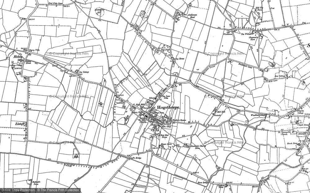 Old Map of Historic Map covering Slackholme End in 1888