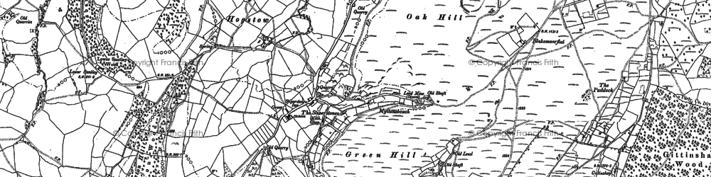Old map of Hogstow in 1881