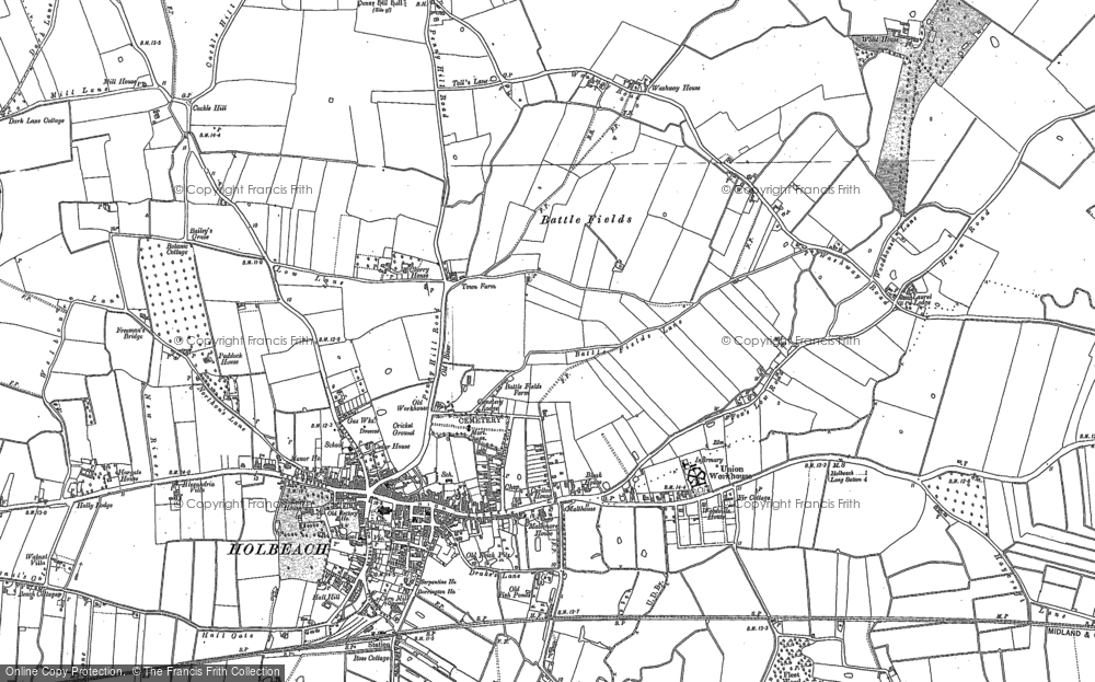 Old Map of Holbeach, 1887 in 1887