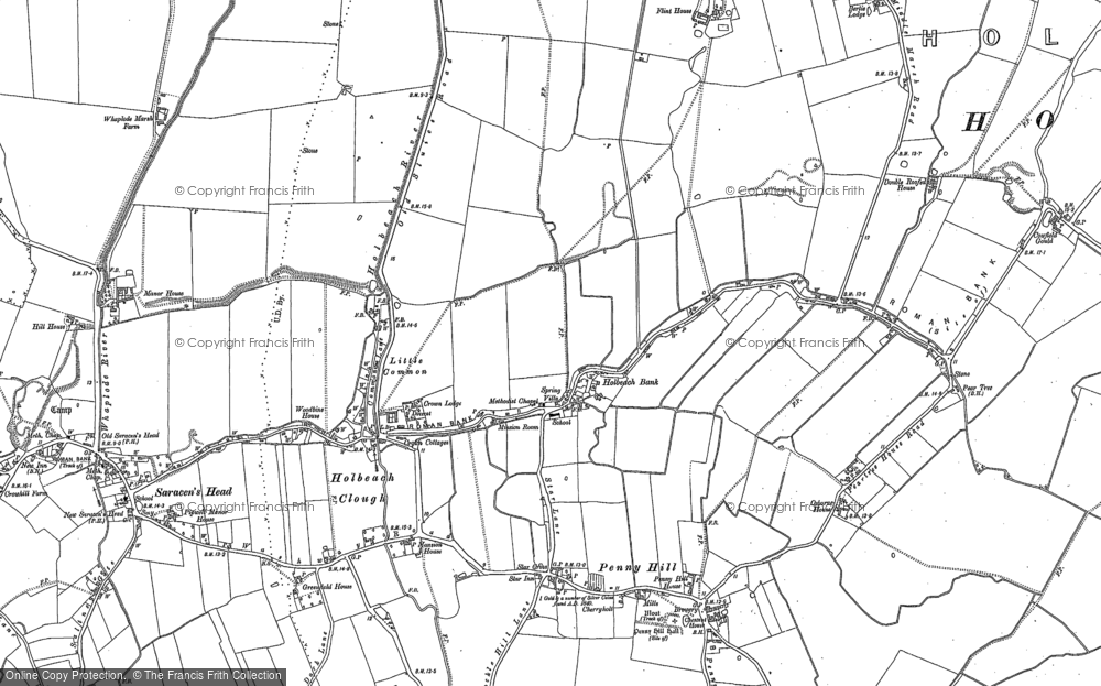 Old Map of Historic Map covering Bertie Lodge in 1887