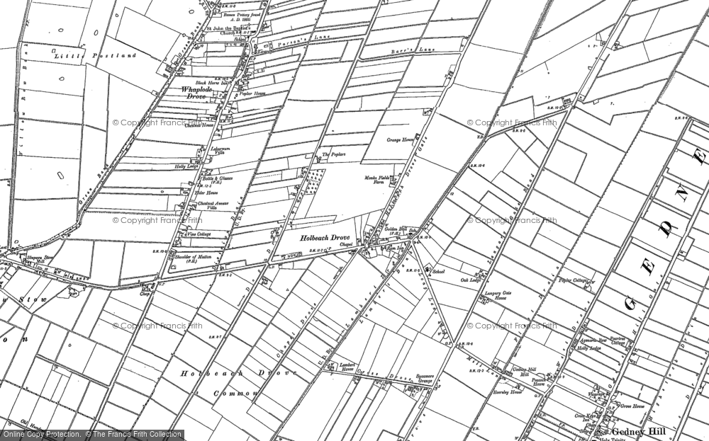 Old Map of Holbeach Drove, 1887 - 1903 in 1887