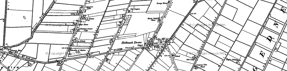 Old map of Holbeach Drove in 1887