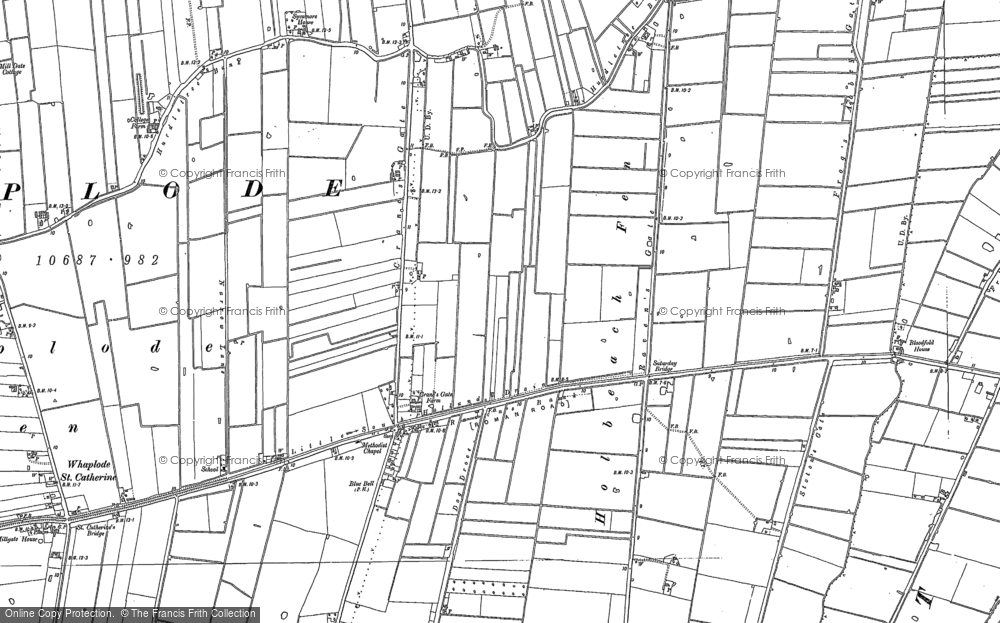 Old Map of Holbeach Fen, 1887 in 1887