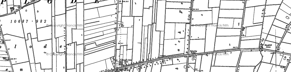 Old map of Holbeach Fen in 1887