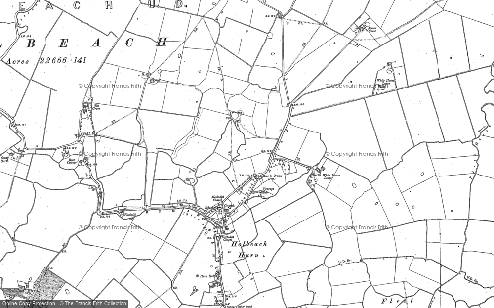Old Map of Holbeach Hurn, 1887 in 1887