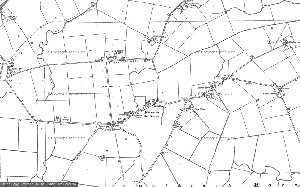 Old Map of Holbeach St Marks, 1886 in 1886