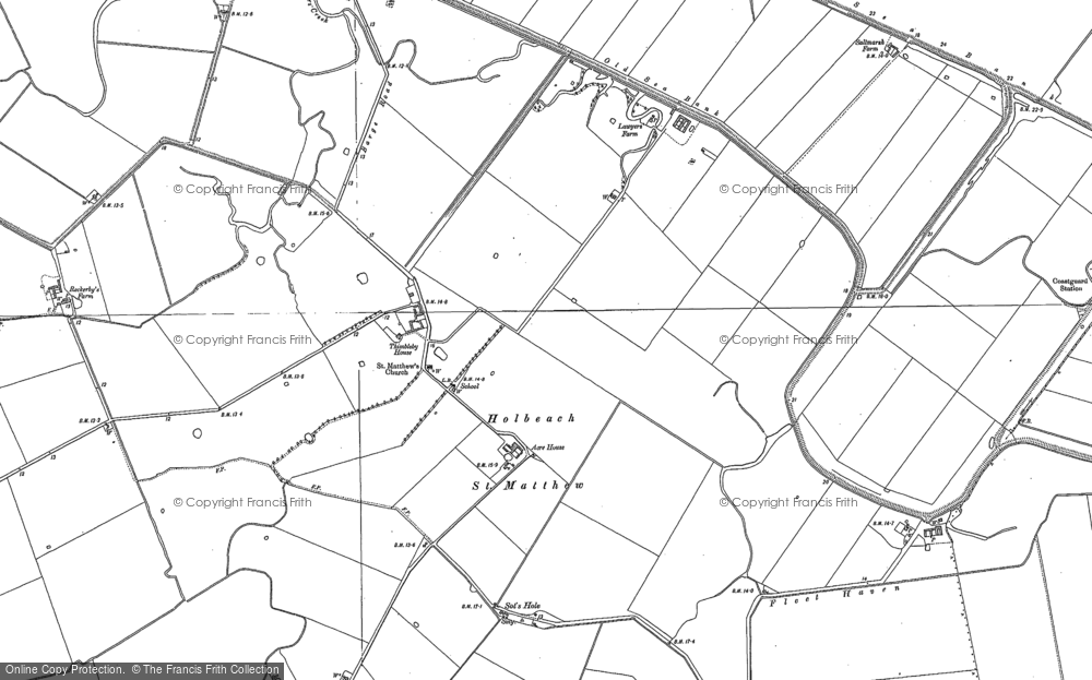 Old Map of Historic Map covering Woodstoke Ho in 1886