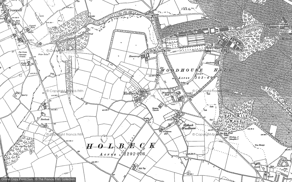Old Map of Historic Map covering Tile Kiln Wood in 1884
