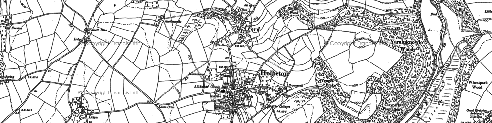 Old map of Holbeton in 1905