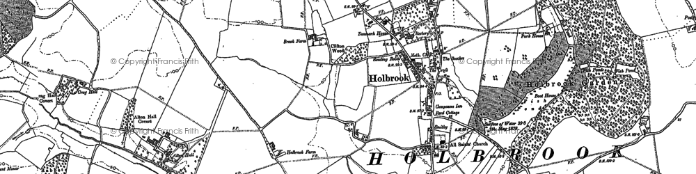 Old map of Holbrook in 1881