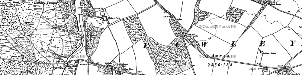 Old map of Holbury in 1895