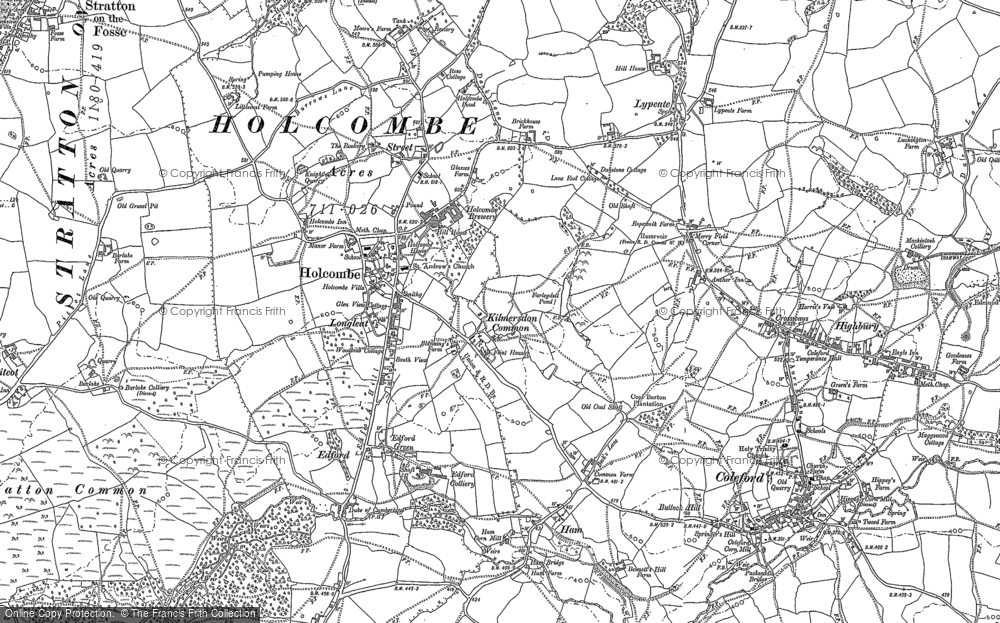 Old Map of Holcombe, 1884 in 1884