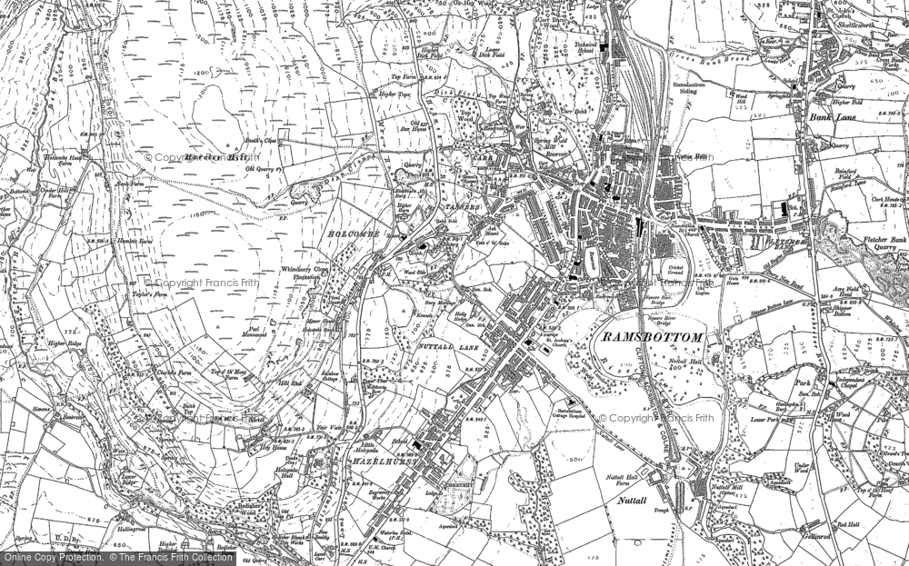 Old Map of Holcombe, 1891 in 1891