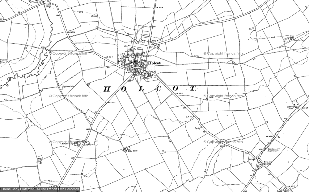 Old Map of Historic Map covering Brixworth Fox Covert in 1884