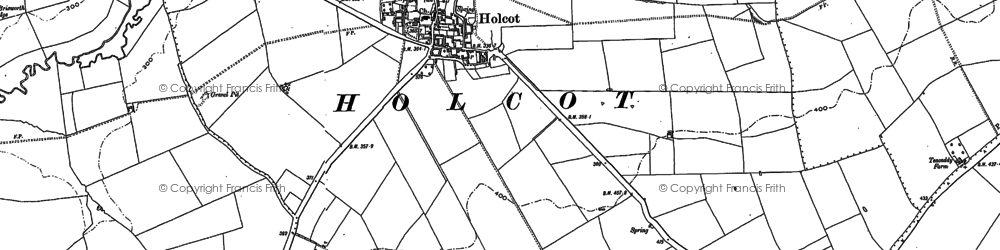 Old map of Brixworth Fox Covert in 1884