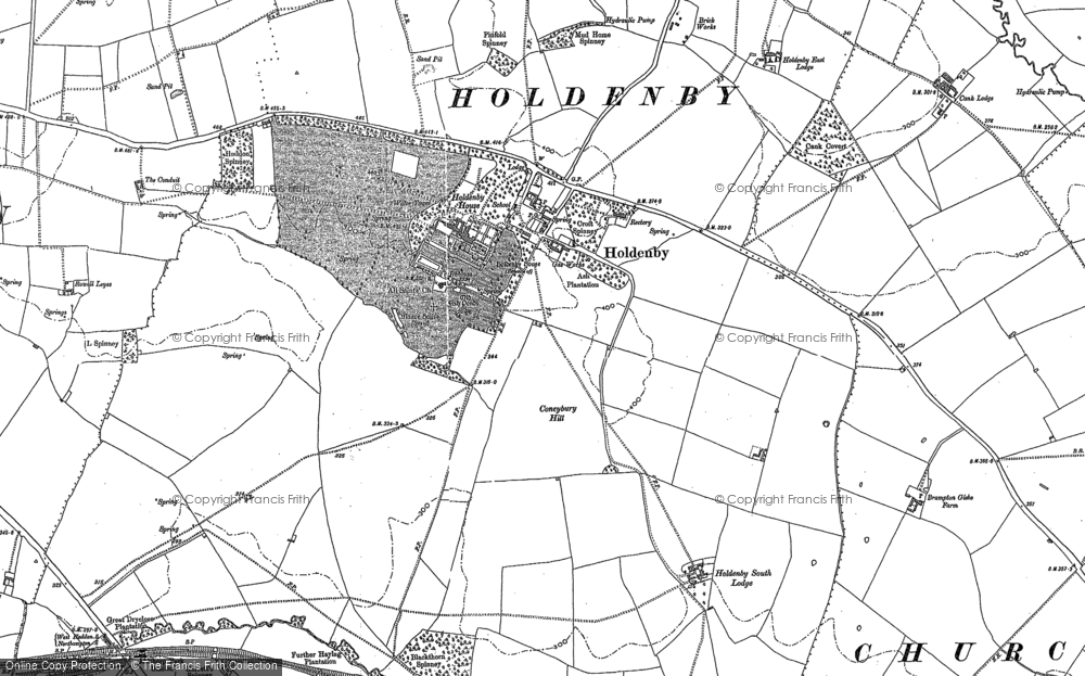 Old Map of Historic Map covering Holdenby North Lodge in 1884