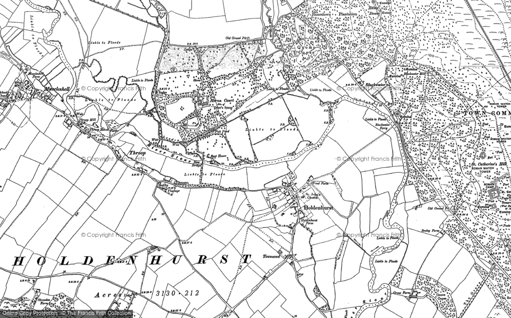 Old Map of Holdenhurst, 1907 in 1907
