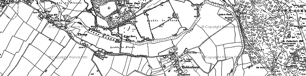 Old map of Holdenhurst in 1907