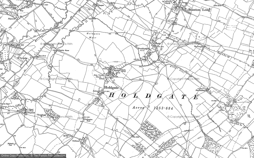 Old Map of Holdgate, 1882 - 1883 in 1882