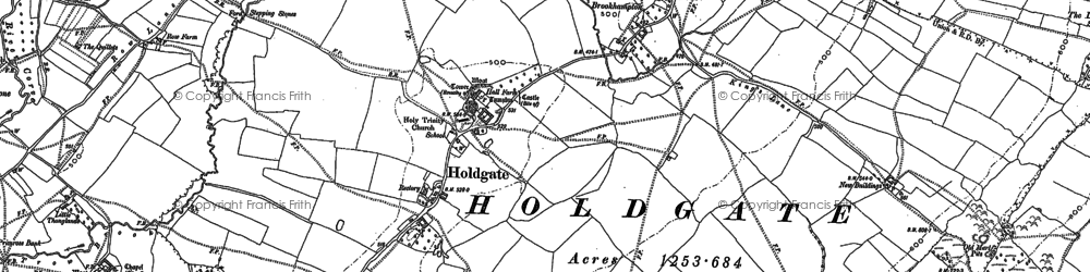 Old map of Holdgate in 1882