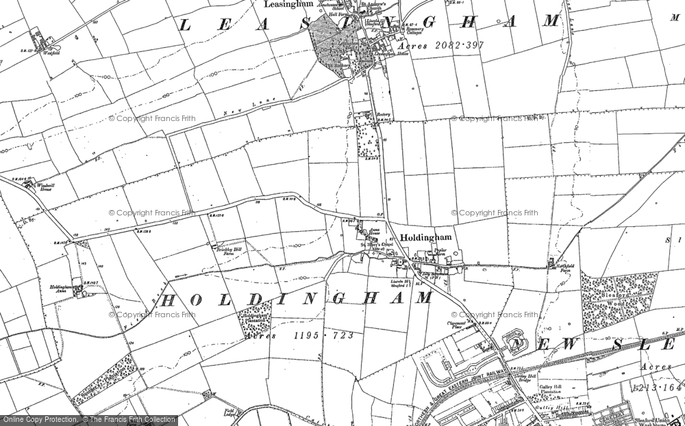 Old Map of Holdingham, 1887 in 1887