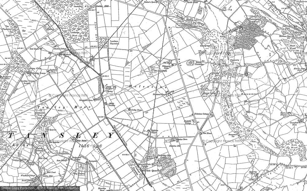 Old Map of Historic Map covering Blakelow Hill in 1878