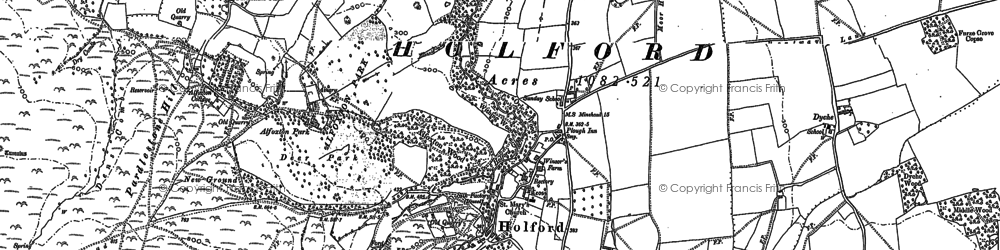 Old map of Holford in 1886