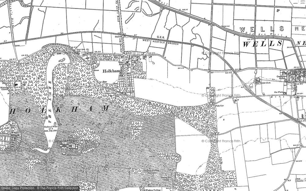 Old Map of Holkham, 1886 - 1904 in 1886