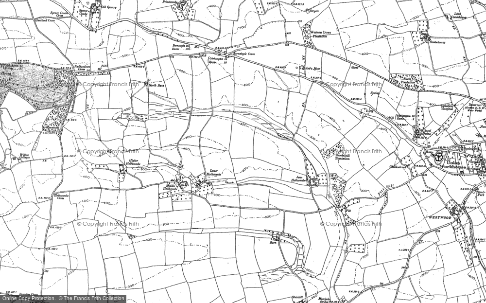 Old Map of Hollacombe, 1886 - 1888 in 1886