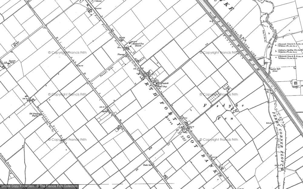 Old Map of Holland Fen, 1887 - 1888 in 1887