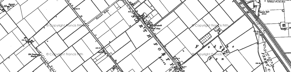 Old map of Holland Fen in 1887