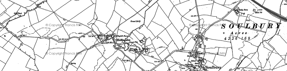 Old map of Hollingdon in 1923