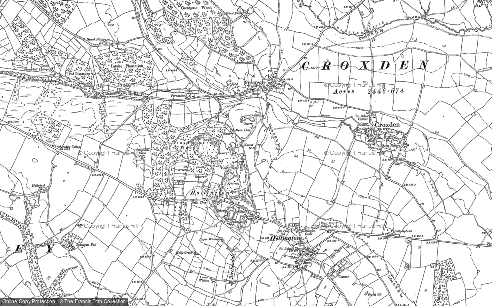 Old Map of Historic Map covering Broadgate Hill in 1880