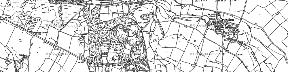 Old map of Hollington in 1880