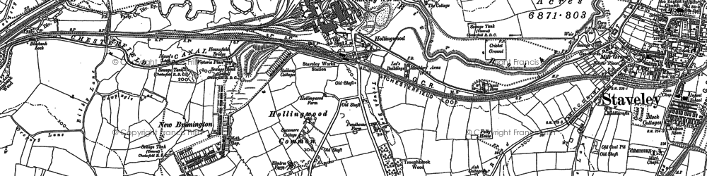 Old map of New Brimington in 1876