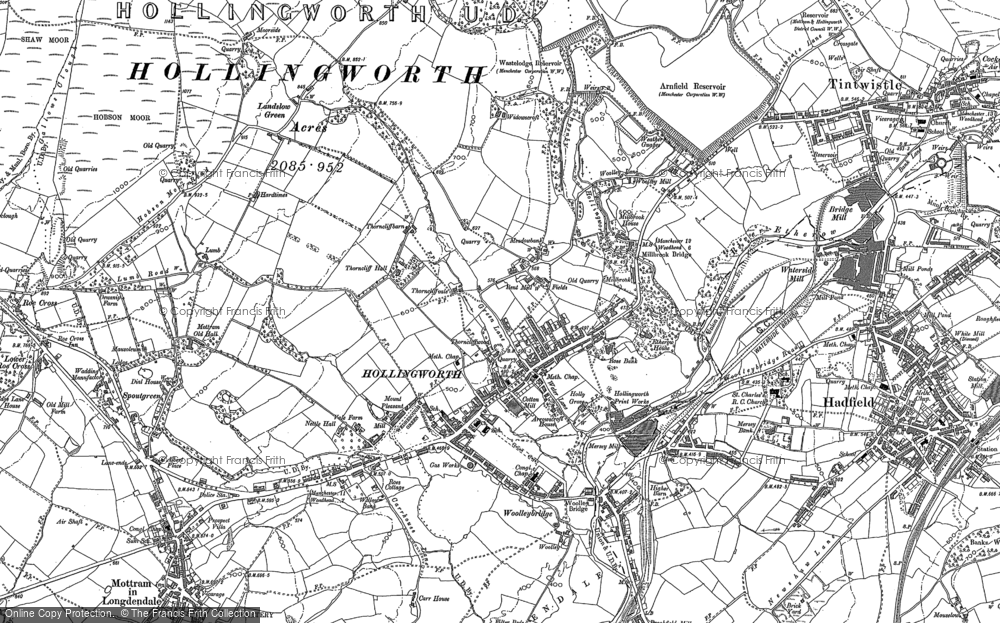 Old Map of Historic Map covering Landslow Green in 1899