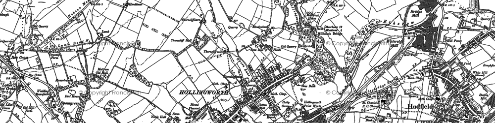 Old map of Hollingworth in 1899