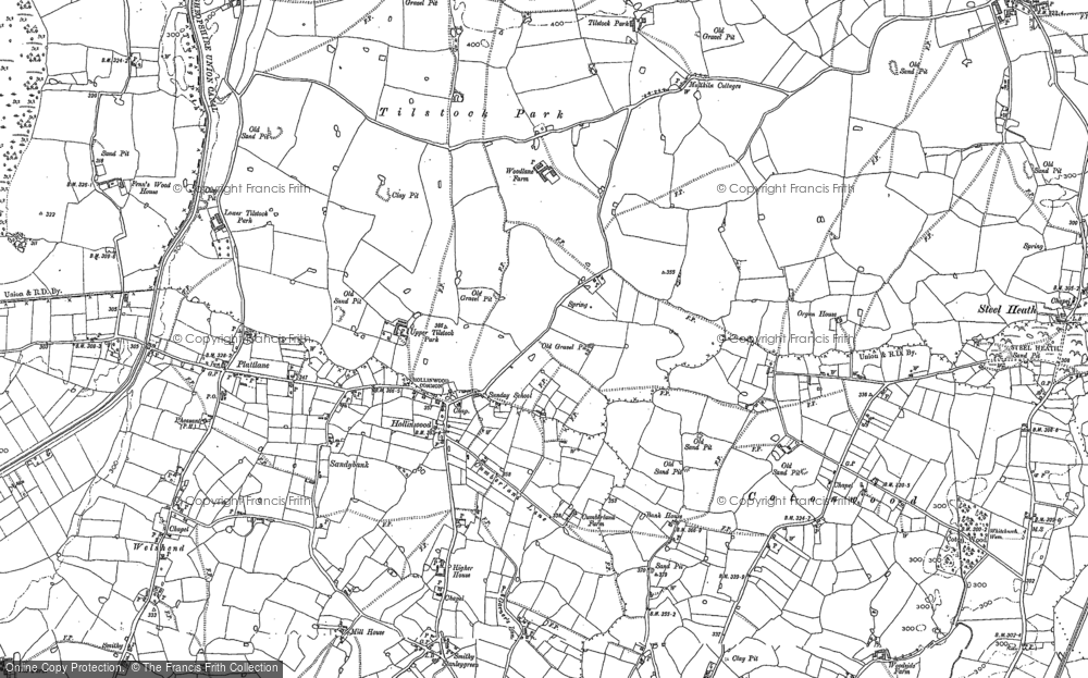 Old Map of Hollinwood, 1880 - 1899 in 1880