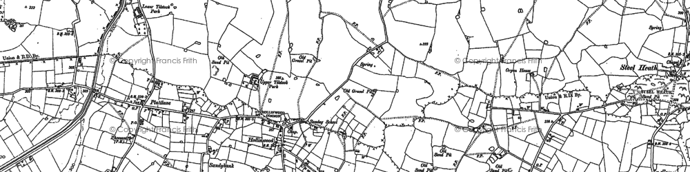 Old map of Hollinwood in 1880