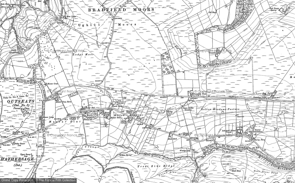 Old Map of Historic Map covering Ash Cabin Flat in 1901