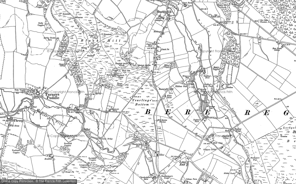 Old Map of Historic Map covering Yearlings Bottom in 1887