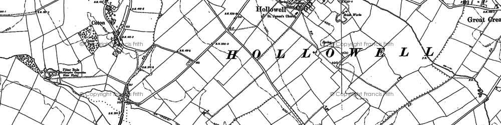 Old map of Hollowell in 1884