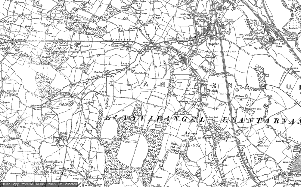 Old Map of Historic Map covering Castell-y-bwch in 1899