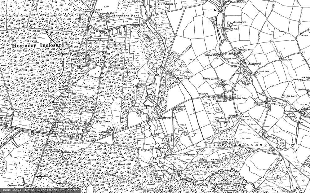 Old Map of Historic Map covering Brimstone Inclosure in 1909